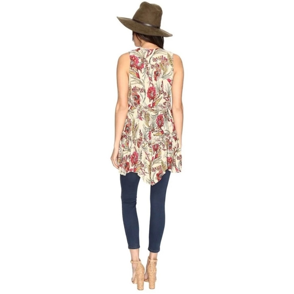 NWOT Free People Haze XS Tiered Tunic Tank Top Blouse Floral New $88 retail - Picture 4 of 7